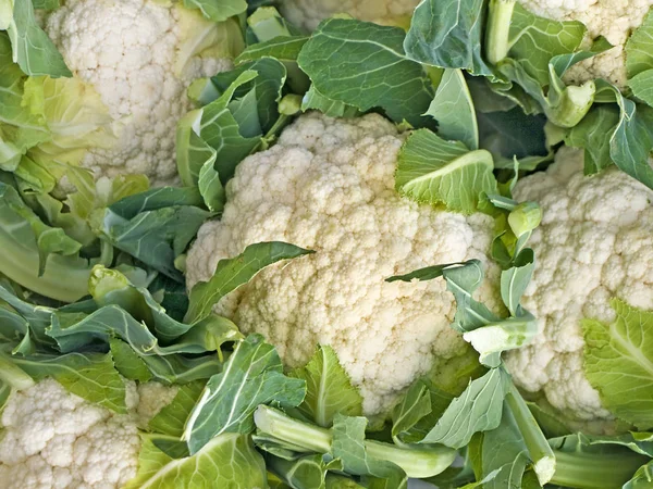 Close Cauliflower Farmer Market — Stock Photo, Image