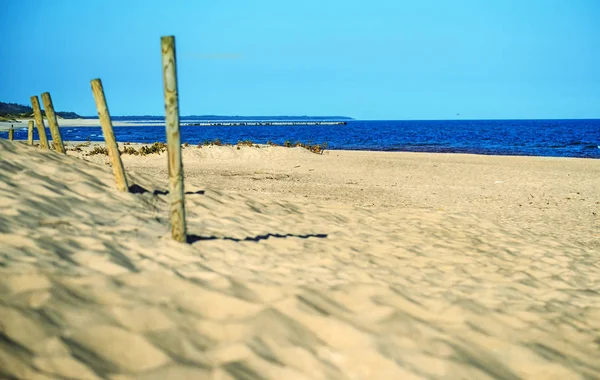 青い空を背景に バルト海の砂浜ビーチ — ストック写真