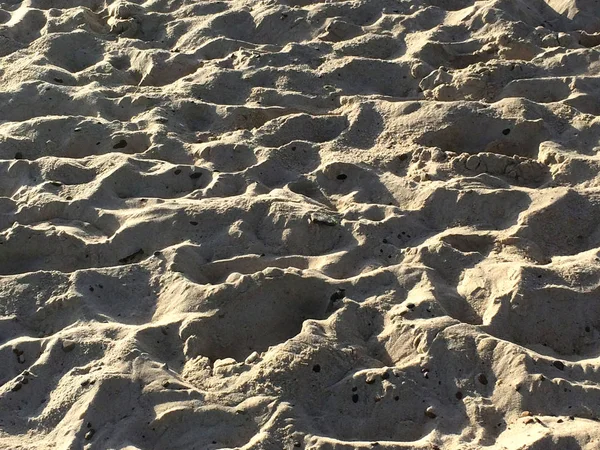 Texture Beach Sand Waves Sunny Day — Stock Photo, Image