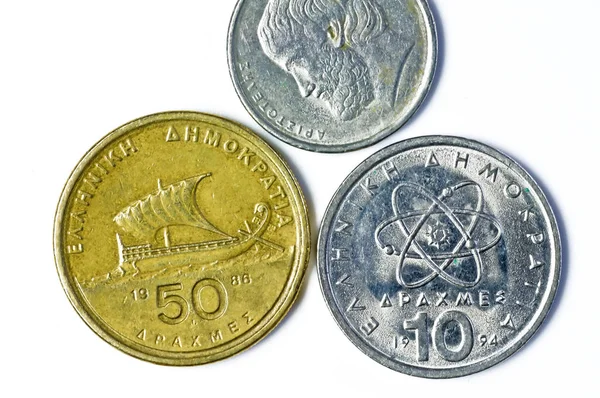 Antigua Moneda Europea Del Griego —  Fotos de Stock