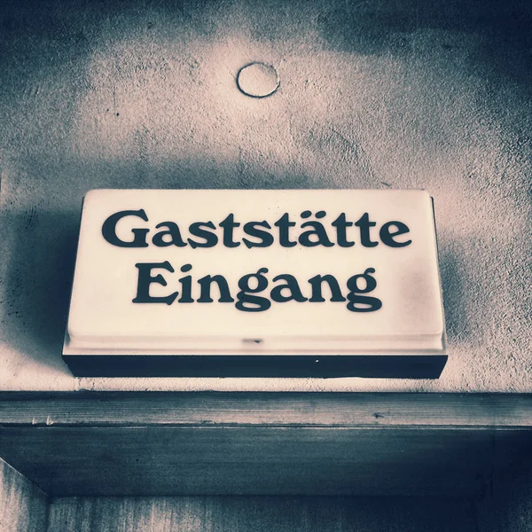 Old German Door Sign Restaurant 60S — Stock Photo, Image