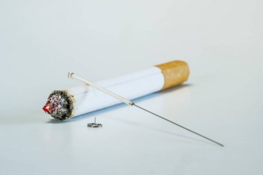 Akupunktur için Stop Smoking conept