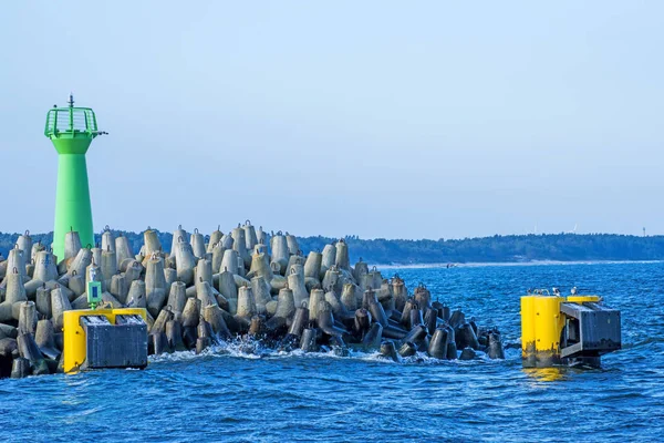 Entrada Del Puerto Kolobrzeg Polonia — Foto de Stock