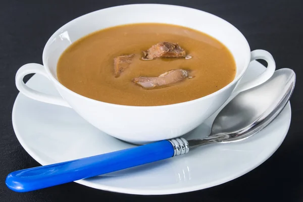 Close Delicious Duck Soup Bowl — Stok Foto