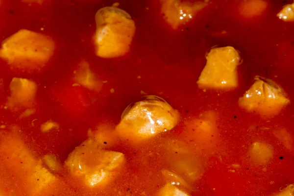 Close Delicious Goulash Soup Bowl — Stock Photo, Image