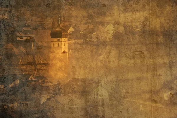 Starej Bawarskiej Miejscowości Kolor Strzał — Zdjęcie stockowe