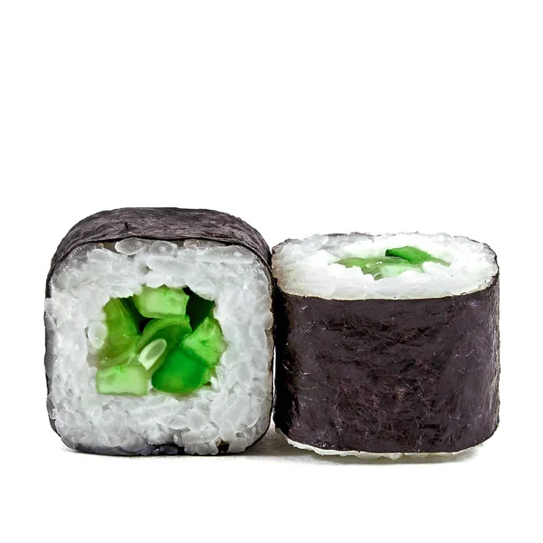Sushi Sur Fond Blanc Isolé Gros Plan — Photo