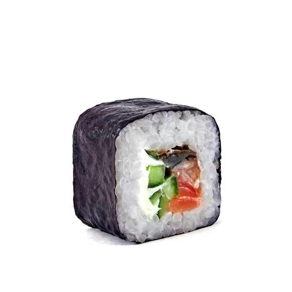 Sushi Vit Bakgrund Isolerade Närbild — Stockfoto