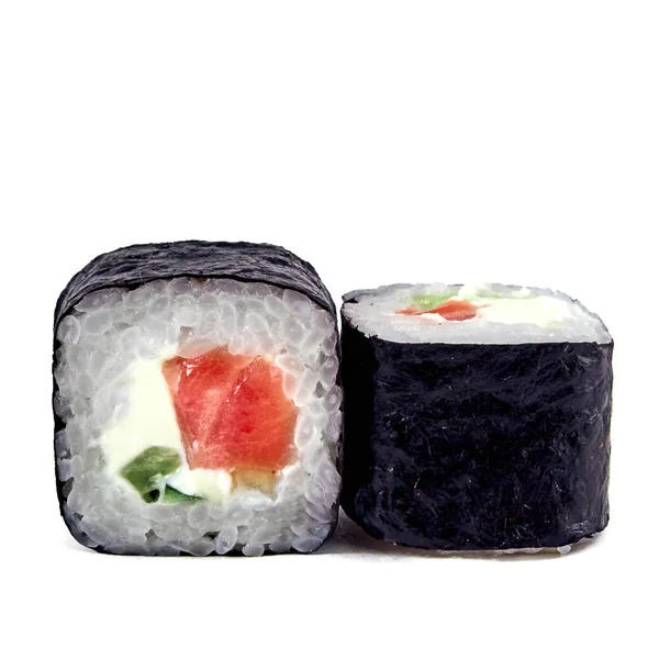 Sushi Sfondo Bianco Isolato Primo Piano — Foto Stock