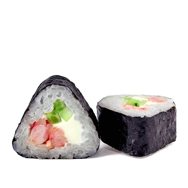 Sushi White Background Isolated Close — Stock Photo, Image