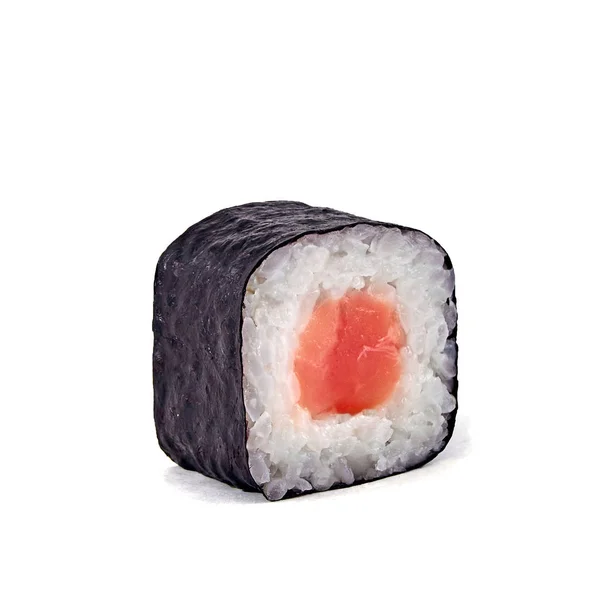 Sushi Białym Tle Białym Tle Zbliżenie — Zdjęcie stockowe