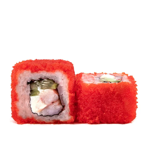 Sushi Isolato Primo Piano Sfondo Bianco — Foto Stock