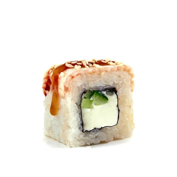 白い背景の上の隔離されたクローズ アップ寿司 — ストック写真