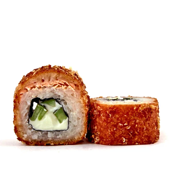 Sushi Isolato Primo Piano Sfondo Bianco — Foto Stock