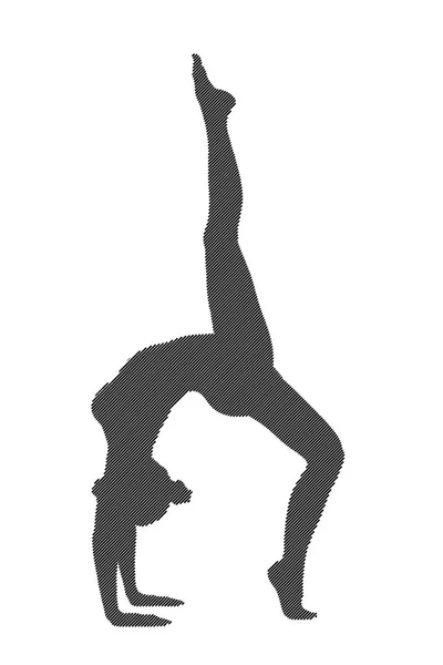 Figure féminine sportive sur fond blanc — Image vectorielle