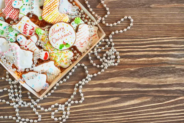 Christmas cookies in box — Stock Photo, Image