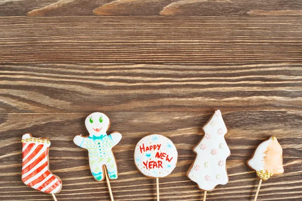 Christmas cookies on stick — Stock Photo, Image
