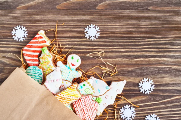 Christmas cookies in paper bag — Stock Photo, Image