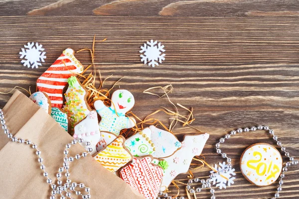 Christmas cookies in paper bag — Stock Photo, Image
