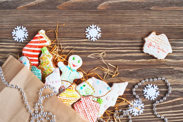Christmas cookies in paper bag — Stock Photo, Image