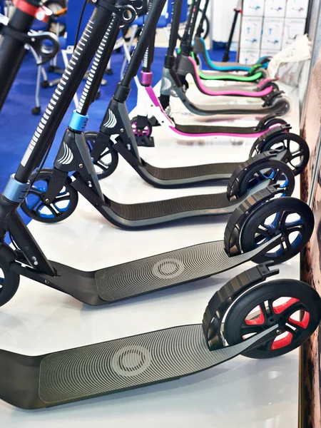 Push Scooters in sport shop — Stock Photo, Image