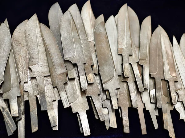 Billets of forged steel for hunting knives — Stock Photo, Image