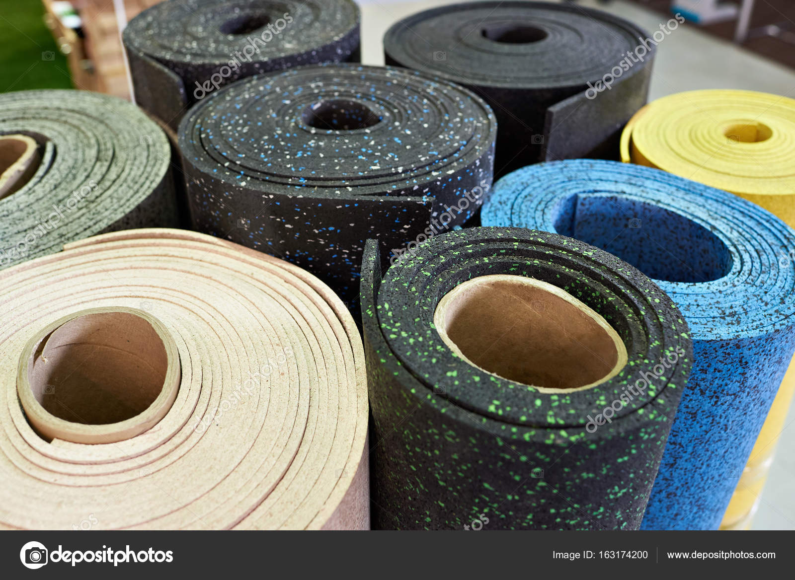 Plastic Rubber Floor Coverings For Sport Gym Stock Photo