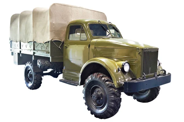 Старий військової російських вантажних автомобілів ізольовані — стокове фото