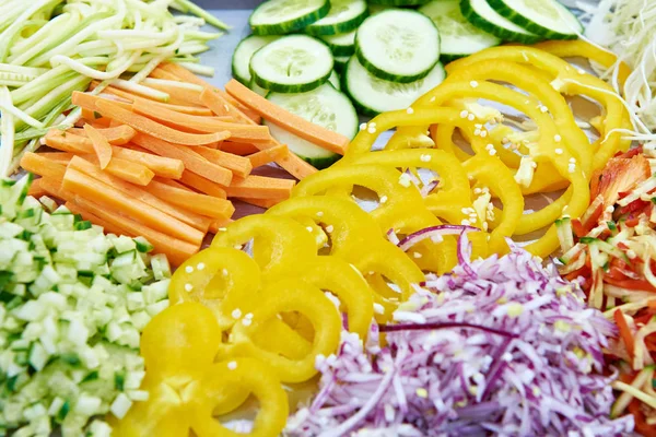 Sliced vegetables for salad — Stock Photo, Image