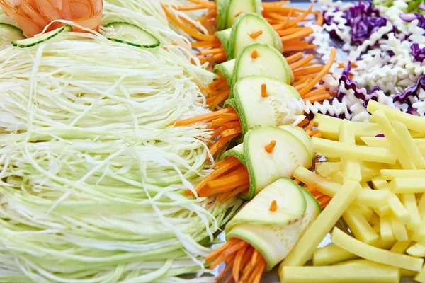 Sliced vegetables for salad — Stock Photo, Image