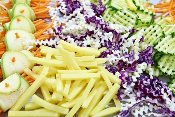 Sliced vegetables for salad — Stock Photo, Image