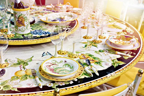 Festive table for dinner — Stock Photo, Image