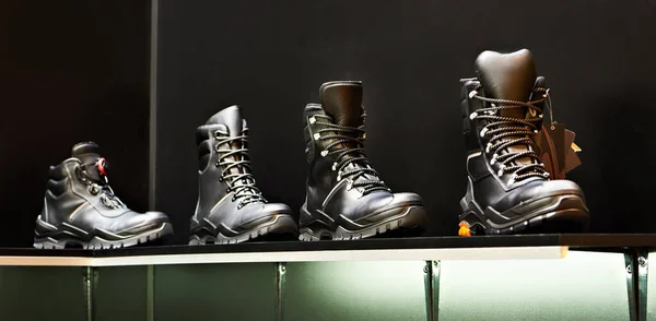 Winter Boots Store Counter — Stock Photo, Image