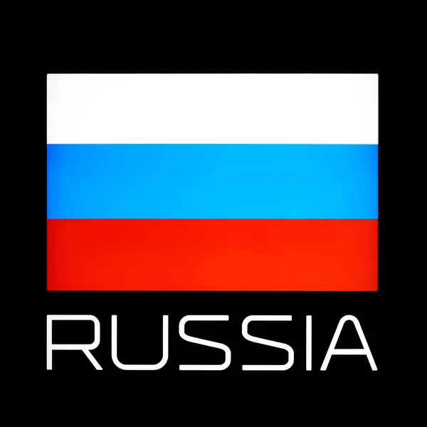 Bandera Rusia Texto Sobre Negro Aislado — Foto de Stock