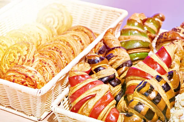 Pastries Croissants Store Counter — Stock Photo, Image