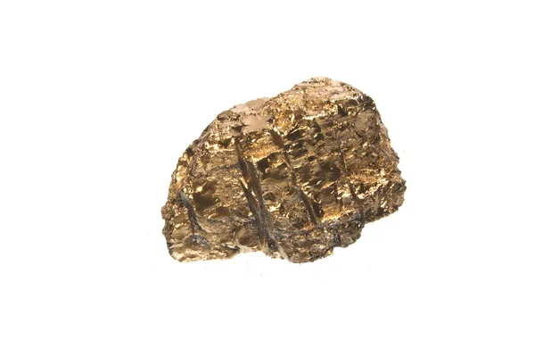 Beyaz arkaplanda izole edilmiş altın taş