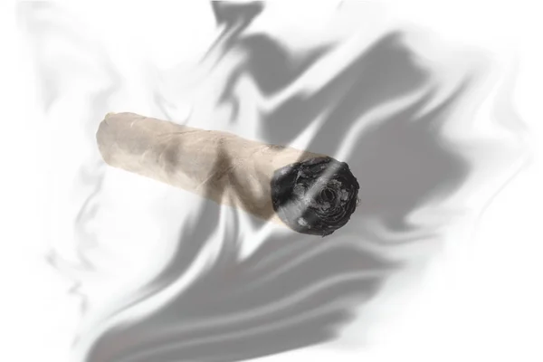 Beyaz arkaplanda izole edilmiş puro