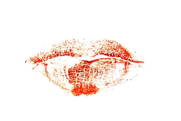 Impresión de labios aislados sobre fondo blanco —  Fotos de Stock