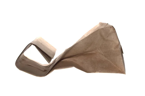 Χάρτινη σακούλα απομονωμένη σε λευκό φόντο — Φωτογραφία Αρχείου