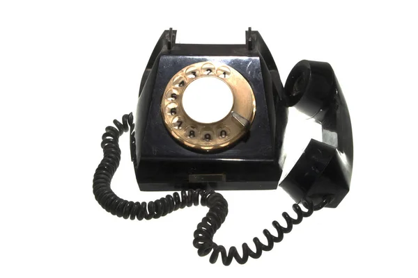 Teléfono antiguo aislado sobre fondo blanco — Foto de Stock