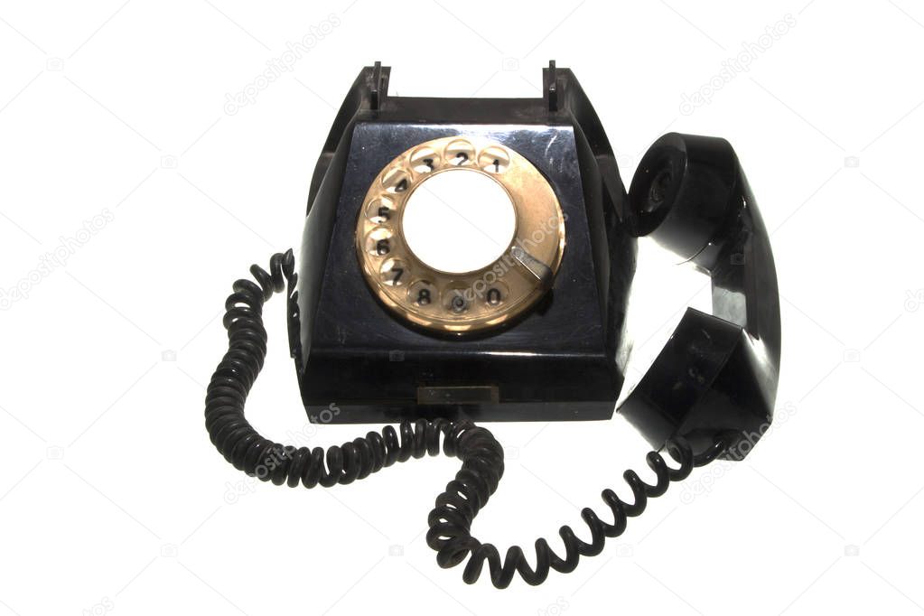 old phone isolated on white background