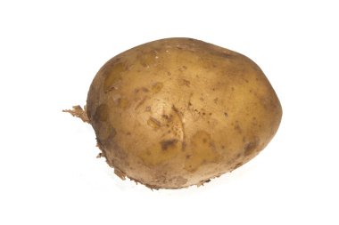 Beyaz arkaplanda izole edilmiş patates