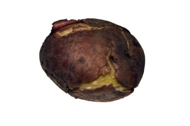 Beyaz arkaplanda izole edilmiş patates