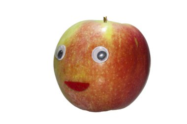 elma beyaz arkaplanda izole edildi