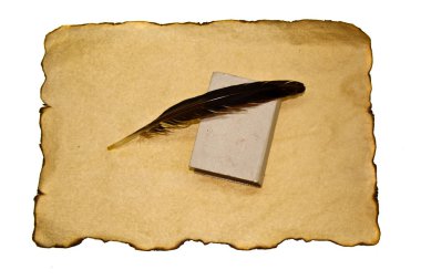 Beyaz arkaplanda izole edilmiş eski kağıt