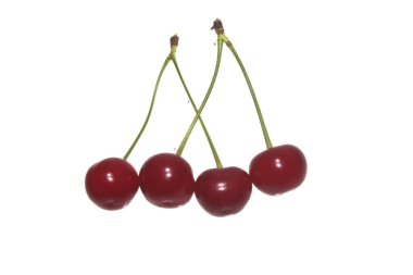 Beyaz arkaplanda kiraz izole