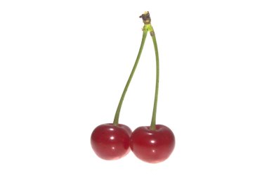 Beyaz arkaplanda kiraz izole