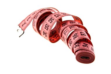 Beyaz arkaplanda izole edilmiş mezura ölçüsü