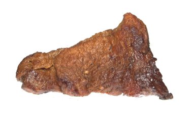 Beyaz arkaplanda izole edilmiş et