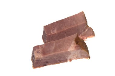 Beyaz arkaplanda izole edilmiş et